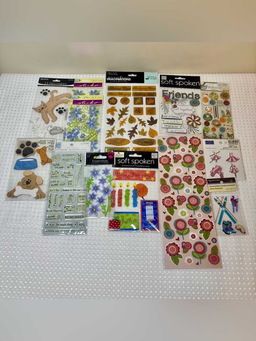 Sticker Embellishment Button Crafting Lot Scrapbooking Journaling Card Making